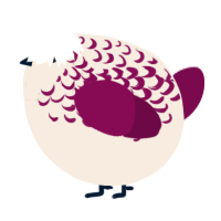 A cream and wine chicken with a half-lace pattern