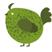 A chartreuse and olive chicken with a speckle pattern