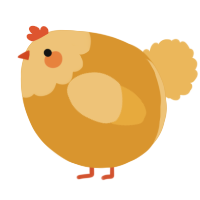 A orange and honey chicken with a head pattern