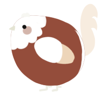 A russet and cream chicken with a head pattern