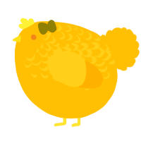 A orange chicken with a half-lace pattern