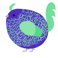 A indigo and spring chicken with a double-lace pattern