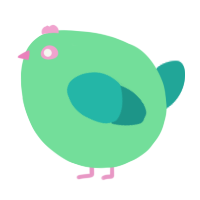 A spring and turquoise chicken