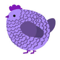 A lilac and overcast chicken with a lace pattern