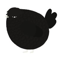 A sable and black chicken with a lace pattern