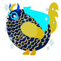 A tumblr and honey chicken with a lace pattern
