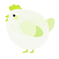 A white and apple chicken with a half-lace pattern