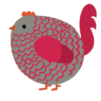A ash and crimson chicken with a lace pattern
