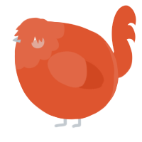 A vermilion chicken with a head pattern
