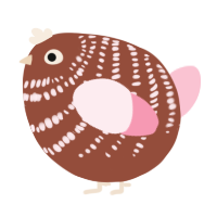 A russet and rose chicken with a bar pattern