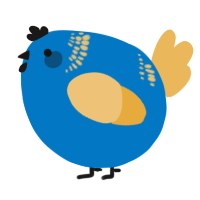 A sapphire and honey chicken with a neck-band pattern