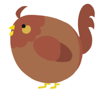 A brown and russet chicken with a head pattern