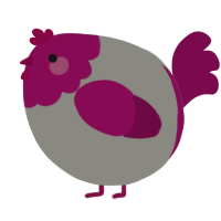 A ash and wine chicken with a head pattern