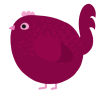 A maroon chicken with a half-lace pattern
