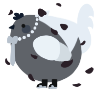 A grey and white chicken