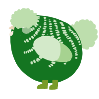 A leaf and gluppy chicken with a half-bar pattern
