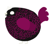 A black and wine chicken with a double-lace pattern