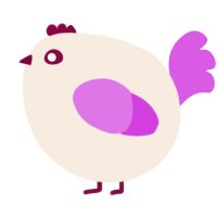 A cream and orchid chicken