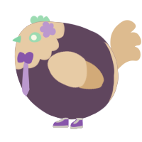 A overcast and beige chicken with a head pattern