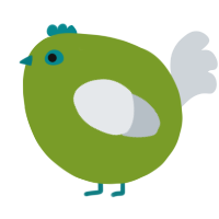 A chartreuse and mist chicken