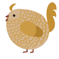 A beige and gold chicken with a lace pattern