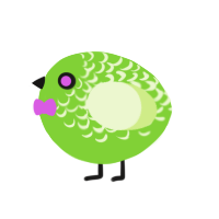 A grass and apple chicken with a half-lace pattern