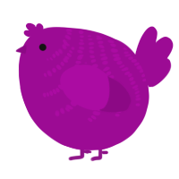 A plum chicken with a half-bar pattern