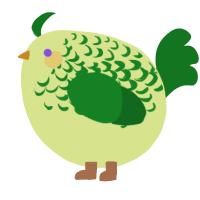 A lemon and leaf chicken with a half-lace pattern
