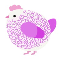 A white and orchid chicken with a double-lace pattern