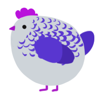 A mist and indigo chicken with a half-lace pattern