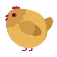 A honey and gold chicken with a head pattern