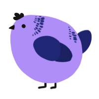 A lilac and navy chicken with a neck-band pattern