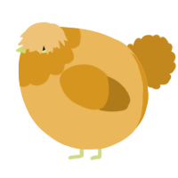 A honey and ochre chicken with a head pattern