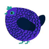 A indigo and tumblr chicken with a lace pattern