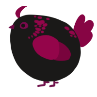 A sable and maroon chicken with a neck-speckle pattern