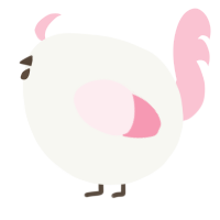 A white and rose chicken