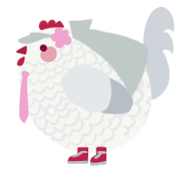 A white and mist chicken with a lace pattern