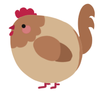 A beige and brown chicken with a head pattern