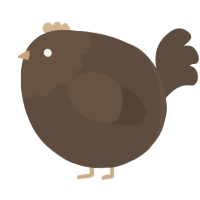 A bark chicken with a head pattern