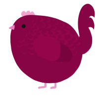 A maroon chicken with a half-lace pattern