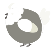 A ash and white chicken with a head pattern