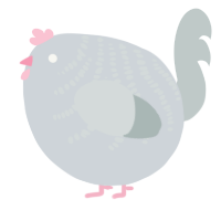 A mist and silver chicken with a half-bar pattern