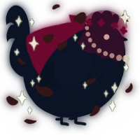 A tumblr chicken with a speckle pattern