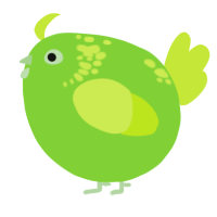 A grass and lime chicken with a neck-speckle pattern