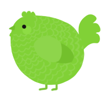 A grass chicken with a lace pattern