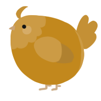 A ochre and gold chicken with a head pattern