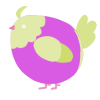 A orchid and lemon chicken with a head pattern