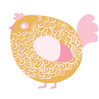 A honey and rose chicken with a double-lace pattern