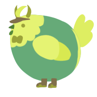 A turquoise and lime chicken with a head pattern