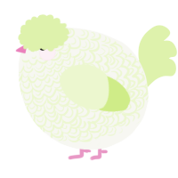 A white and apple chicken with a double-lace pattern